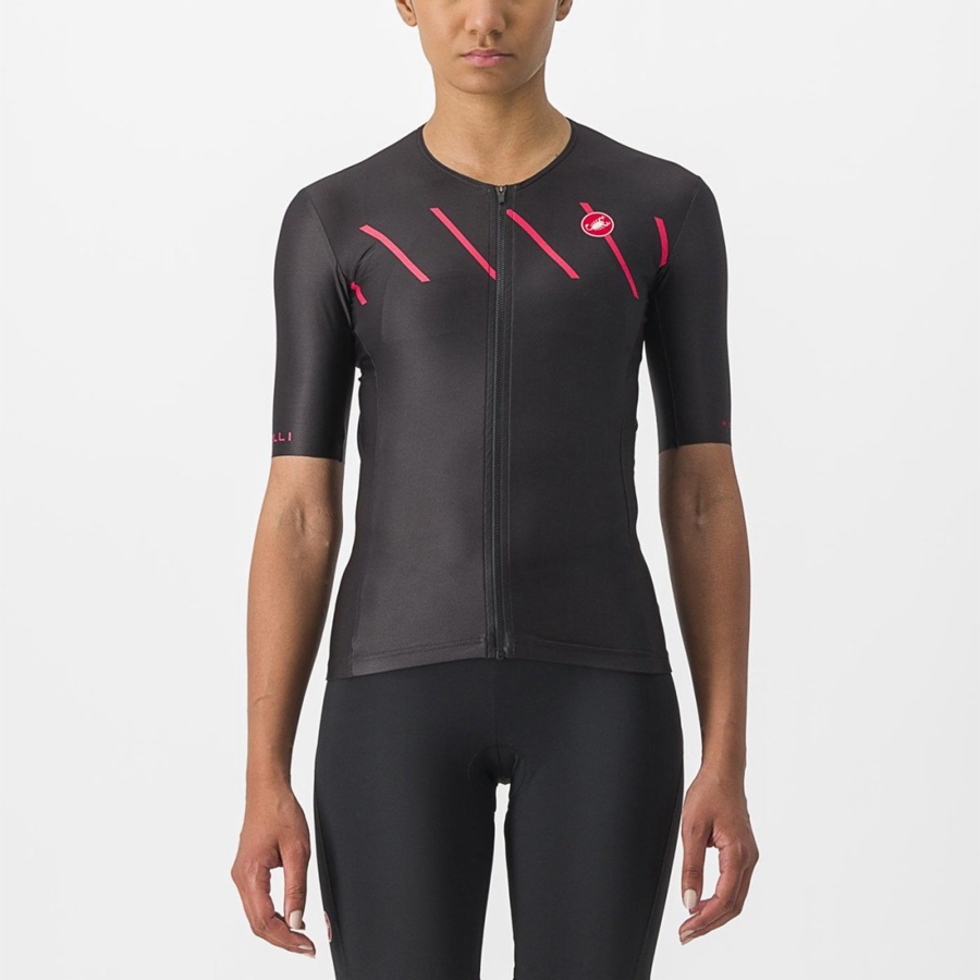 Castelli FREE SPEED 2 W RACE TOP Women Suits Black | 9380UEWHF