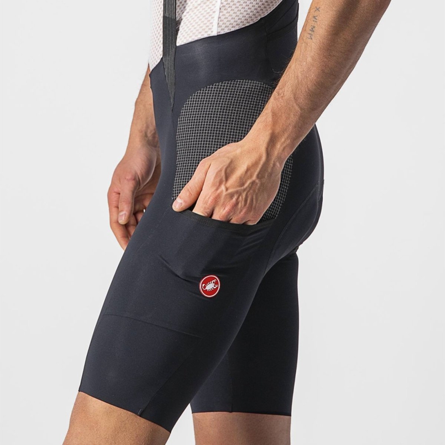 Castelli FREE UNLIMITED Men Bib Shorts Black | 7601JKNXU