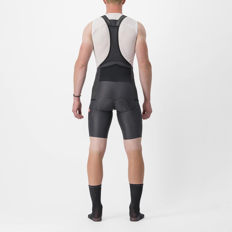 Castelli FREE UNLIMITED Men Bib Shorts Dark Grey | 3792YFMDJ