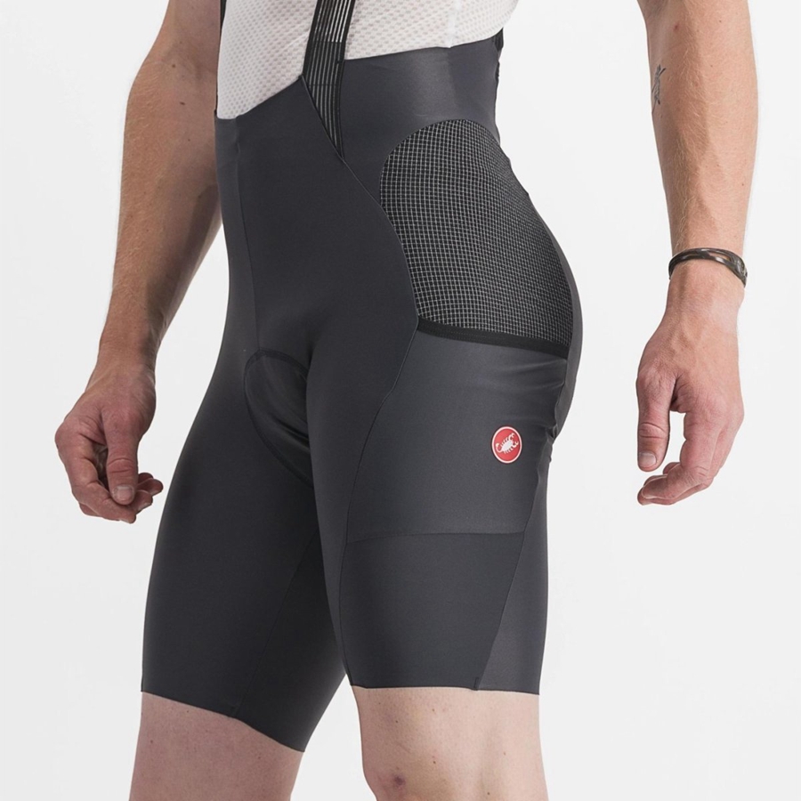 Castelli FREE UNLIMITED Men Bib Shorts Dark Grey | 3792YFMDJ