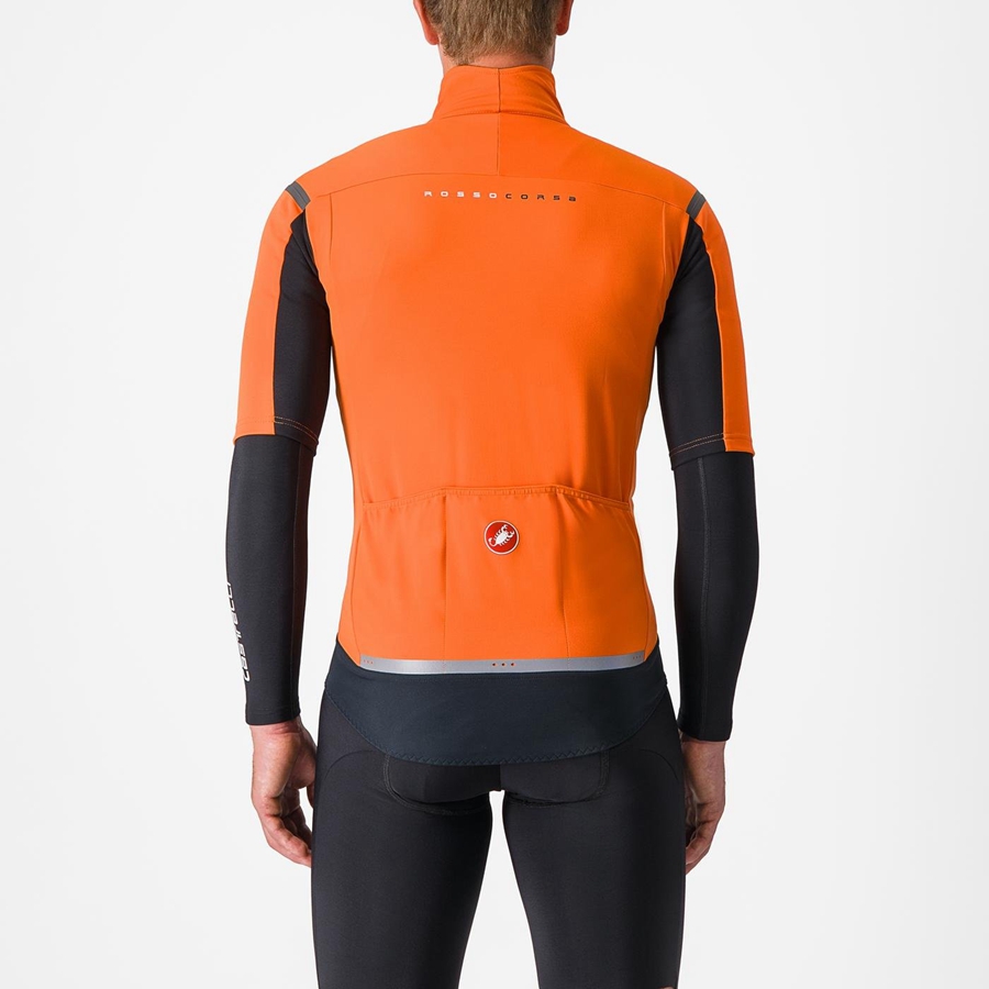 Castelli GABBA RoS 2 Men Jackets Red Orange / Dark Grey | 7295FPVJW