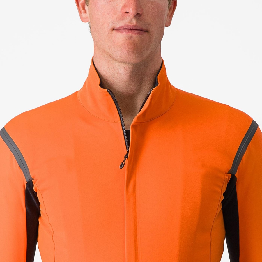 Castelli GABBA RoS 2 Men Jackets Red Orange / Dark Grey | 7295FPVJW