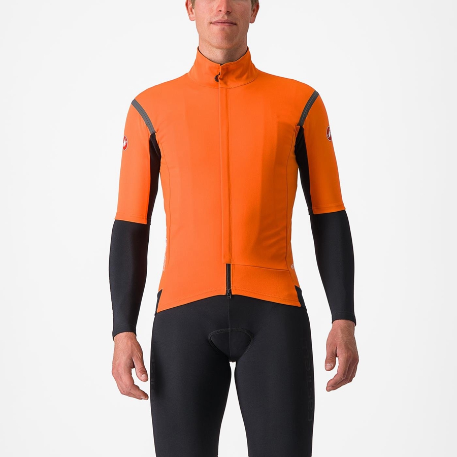 Castelli GABBA RoS 2 Men Jackets Red Orange / Dark Grey | 7295FPVJW