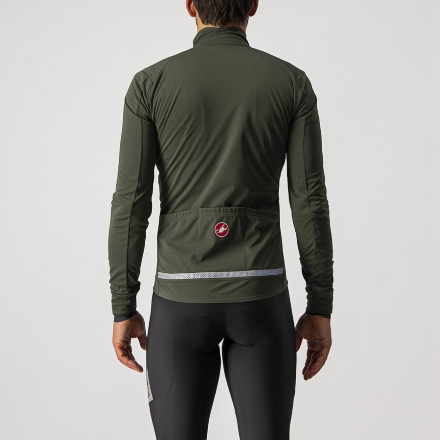 Castelli GO Men Jackets Green / Red | 9672RJFEH