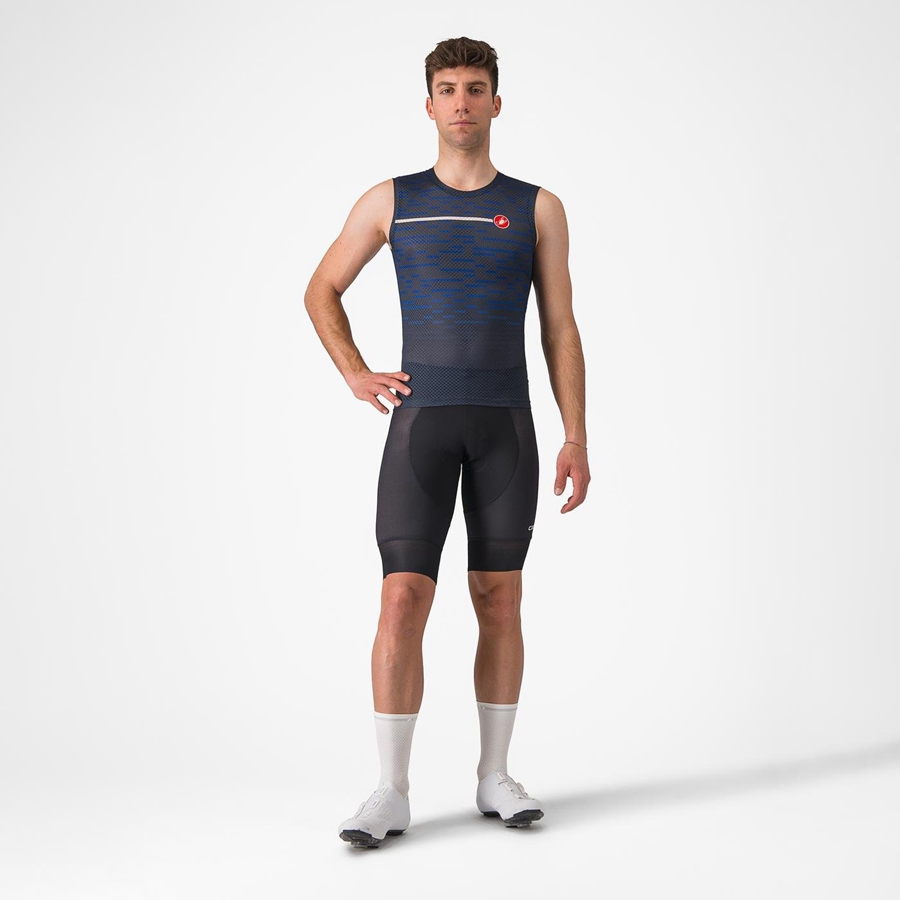 Castelli INSIDER SLEEVELESS Men Jersey Blue | 5734IZBGV