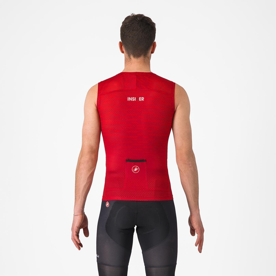 Castelli INSIDER SLEEVELESS Men Jersey Dark Red | 4287OTZGI