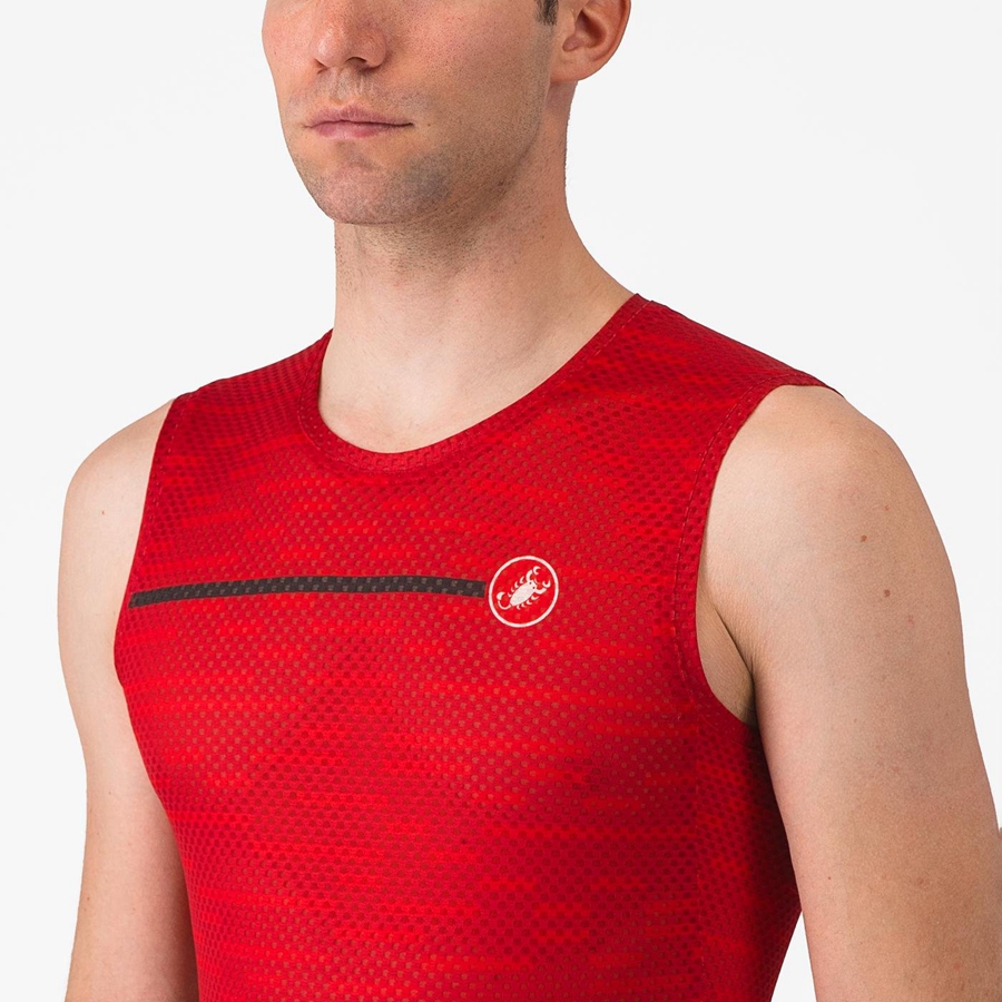 Castelli INSIDER SLEEVELESS Men Jersey Dark Red | 4287OTZGI