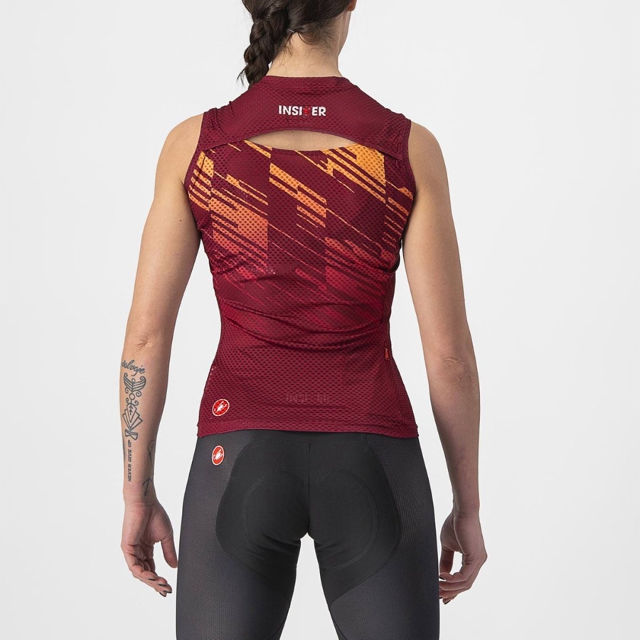 Castelli INSIDER W SLEEVELESS Women Jersey Burgundy | 4612ZKQXP