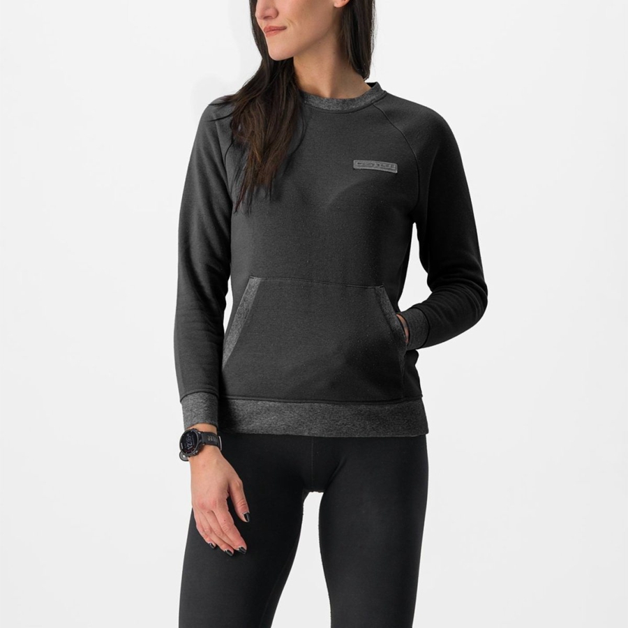 Castelli LOGO W SWEATSHIRT Women Casual Black | 3541USNKO