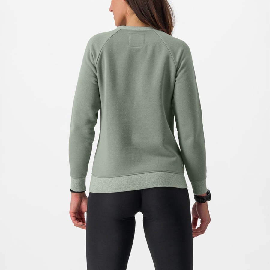 Castelli LOGO W SWEATSHIRT Women Casual Green | 3024OVATQ