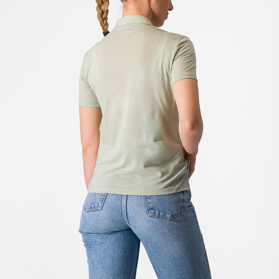 Castelli MERINO W POLO Women Casual Green | 2890CAQNY