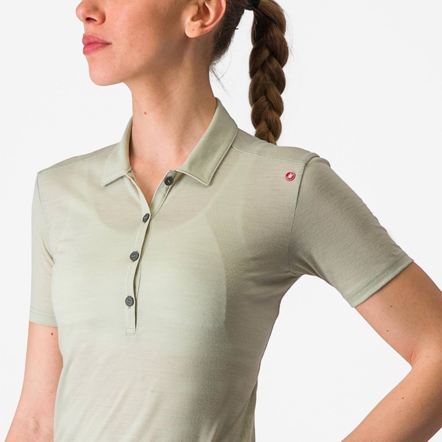 Castelli MERINO W POLO Women Casual Green | 2890CAQNY