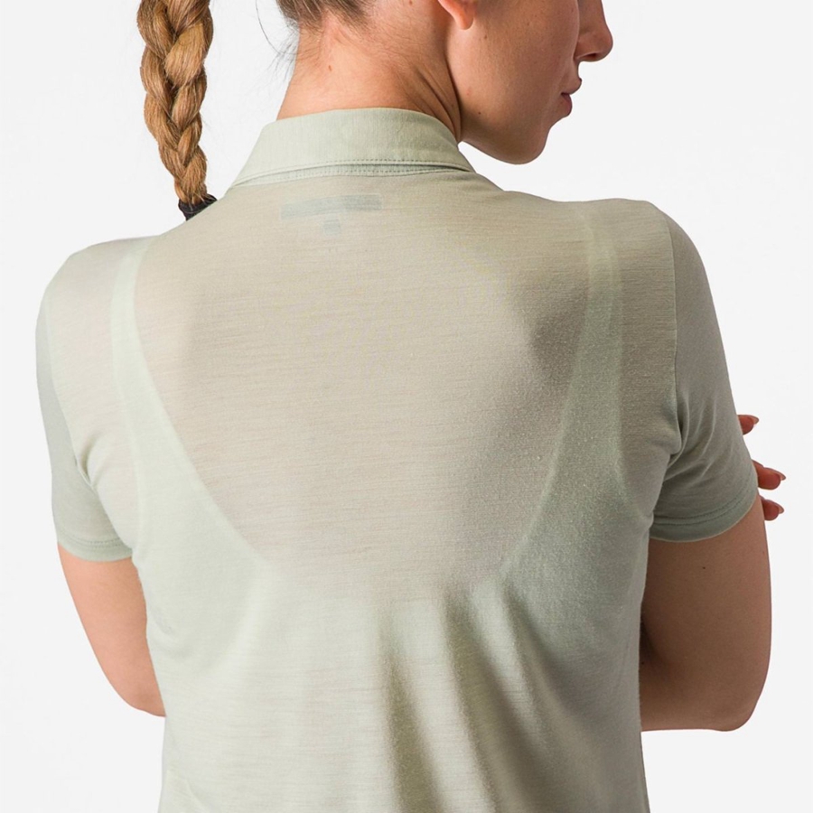 Castelli MERINO W POLO Women Casual Green | 2890CAQNY