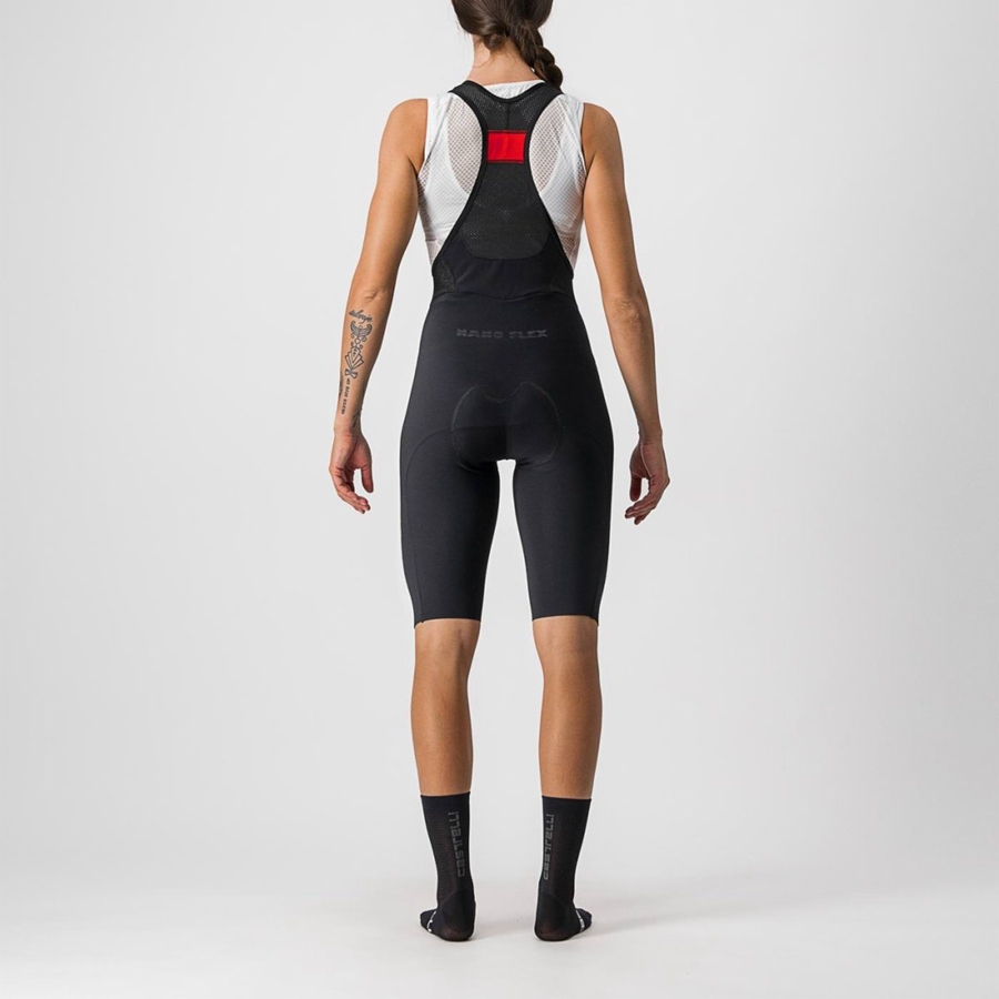 Castelli OMLOOP NANO W Women Bib Shorts Black | 0732MGNHF