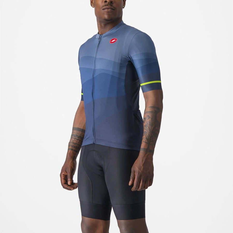 Castelli ORIZZONTE Men Jersey Blue / Light Grey Blue | 8513BYLZG