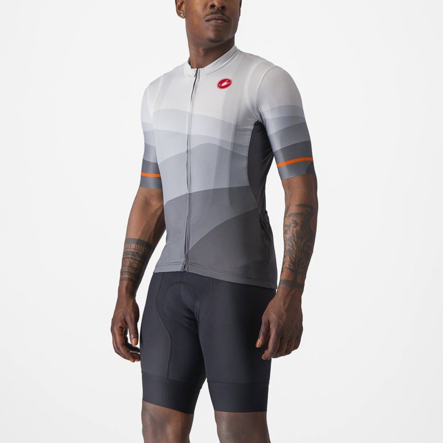 Castelli ORIZZONTE Men Jersey Dark Grey / Silver Grey | 7053WYADE