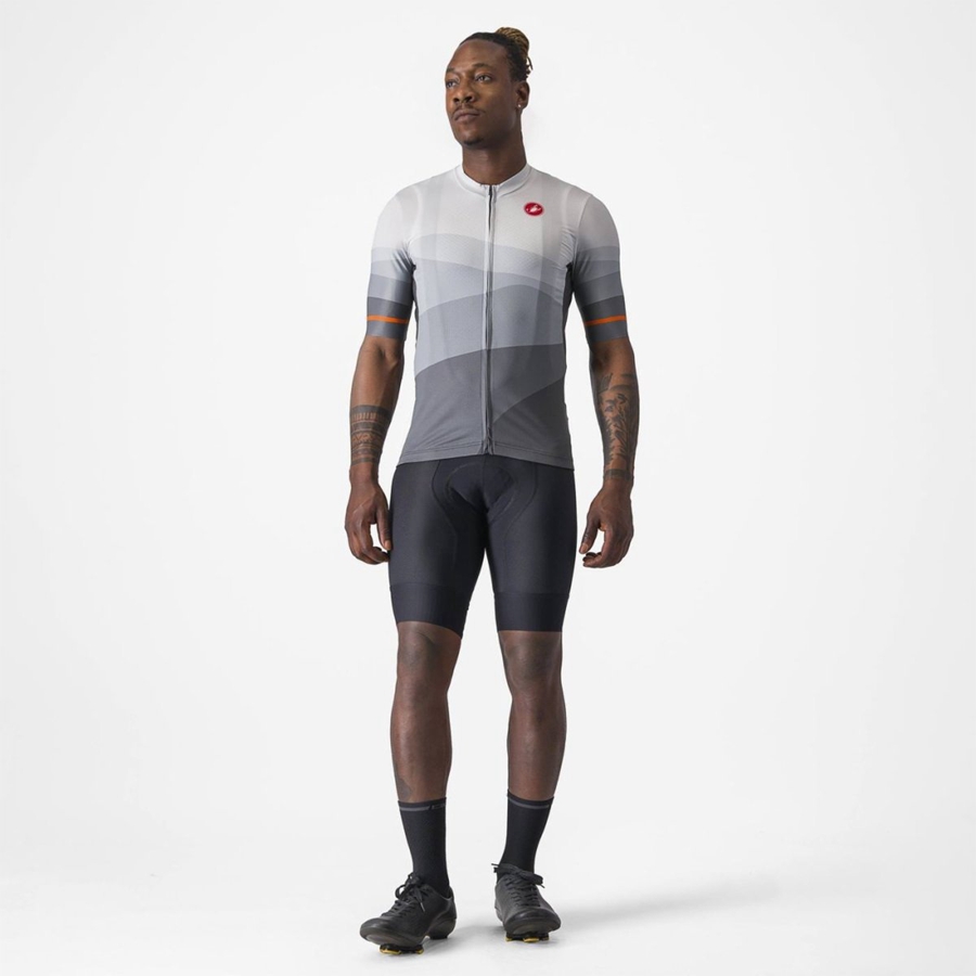 Castelli ORIZZONTE Men Jersey Dark Grey / Silver Grey | 7053WYADE