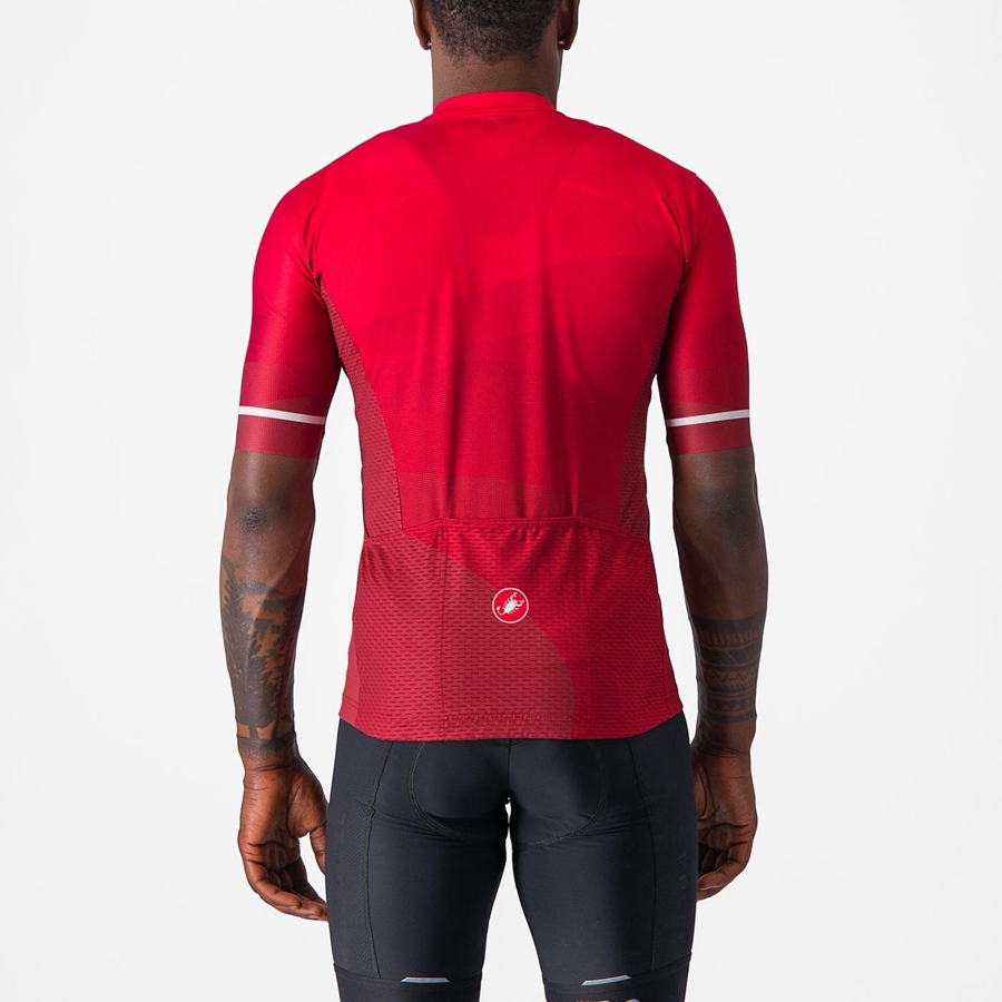 Castelli ORIZZONTE Men Jersey Red / Red / White | 4157IFCYB