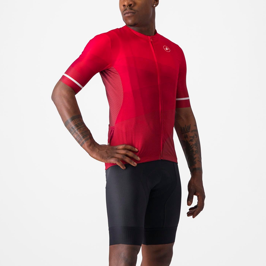 Castelli ORIZZONTE Men Jersey Red / Red / White | 4157IFCYB