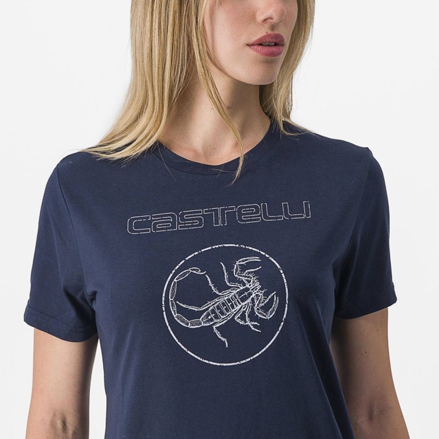 Castelli PEDALARE TEE Women Casual Blue | 1793HNDFM