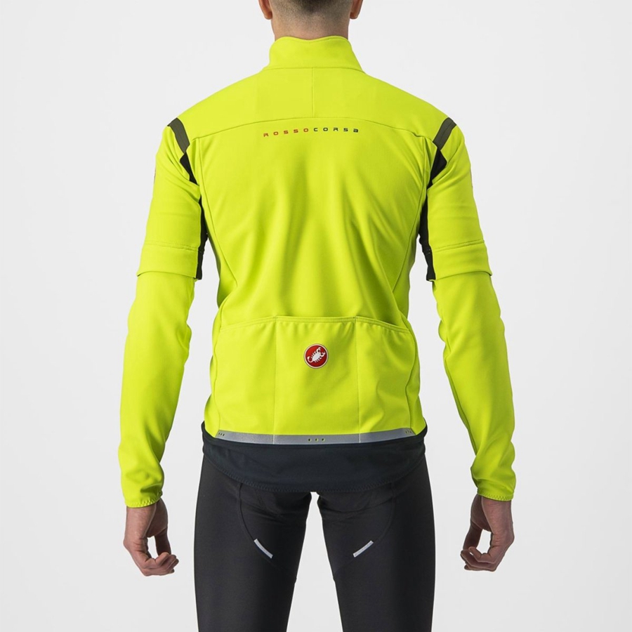 Castelli PERFETTO RoS 2 CONVERTIBLE Men Jackets Light Green / Dark Grey | 1089FMLPO