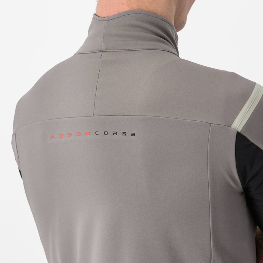 Castelli PERFETTO RoS 2 CONVERTIBLE Men Jackets Grey / Khaki Grey | 2947OEFLD