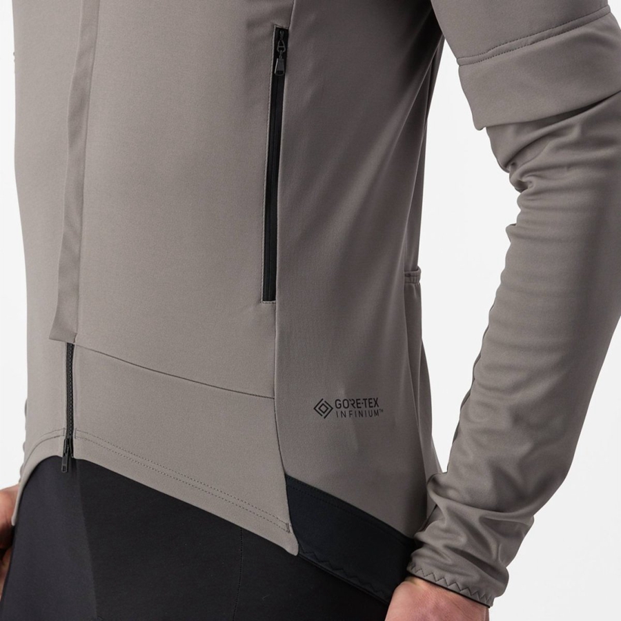 Castelli PERFETTO RoS 2 CONVERTIBLE Men Jackets Grey / Khaki Grey | 2947OEFLD