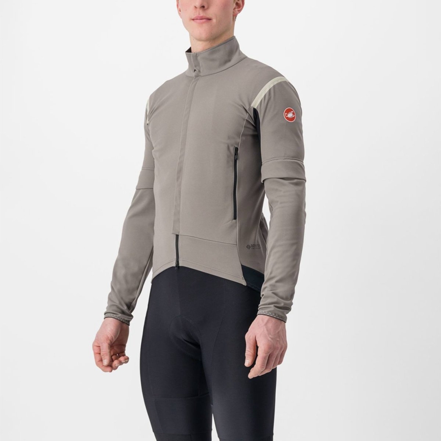 Castelli PERFETTO RoS 2 CONVERTIBLE Men Jackets Grey / Khaki Grey | 2947OEFLD