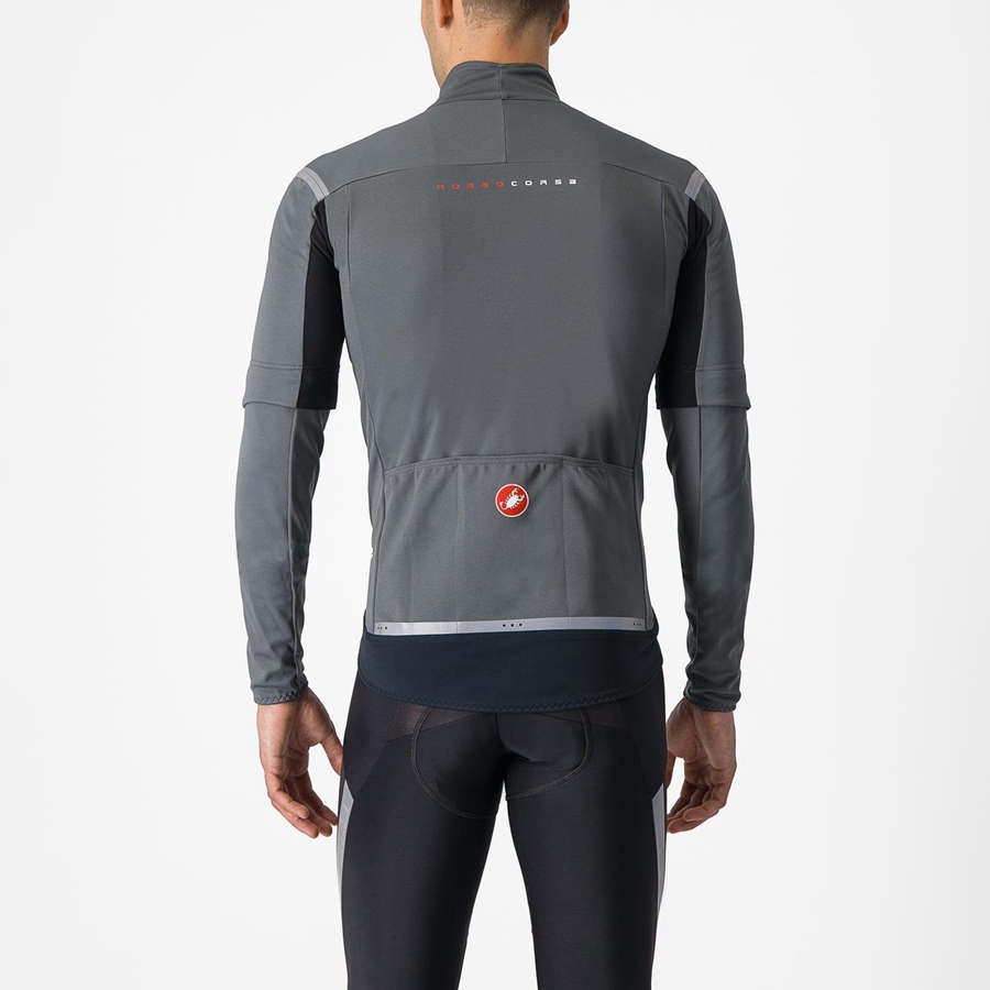 Castelli PERFETTO RoS 2 CONVERTIBLE Men Jackets Grey / Silver | 2184ZDAMV