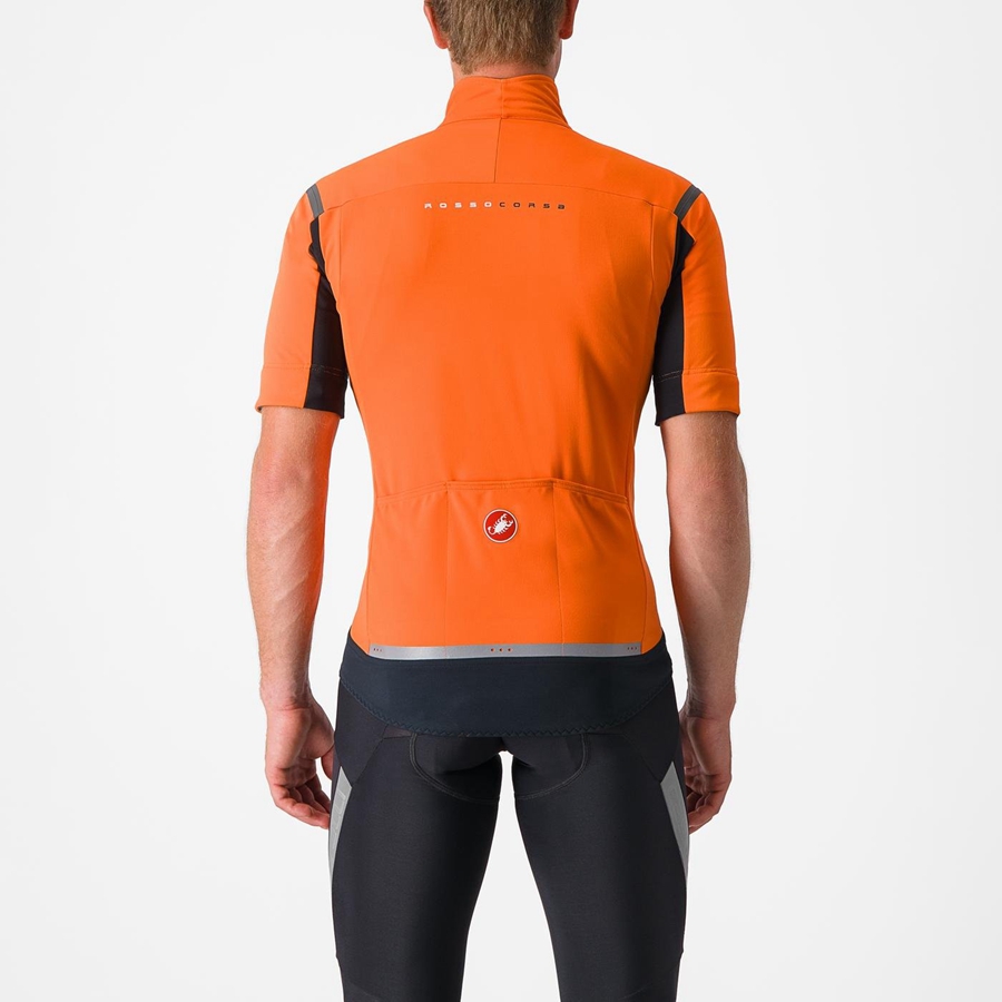 Castelli PERFETTO RoS 2 CONVERTIBLE Men Jackets Red Orange / Dark Grey | 0832JBMLE