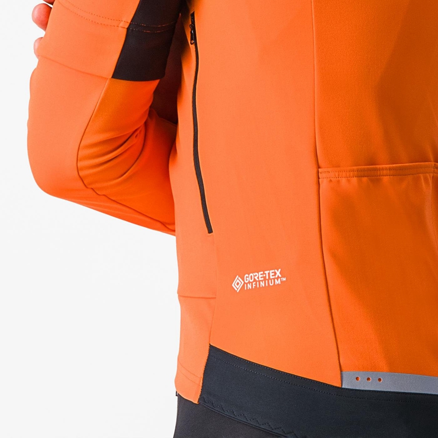 Castelli PERFETTO RoS 2 CONVERTIBLE Men Jackets Red Orange / Dark Grey | 0832JBMLE