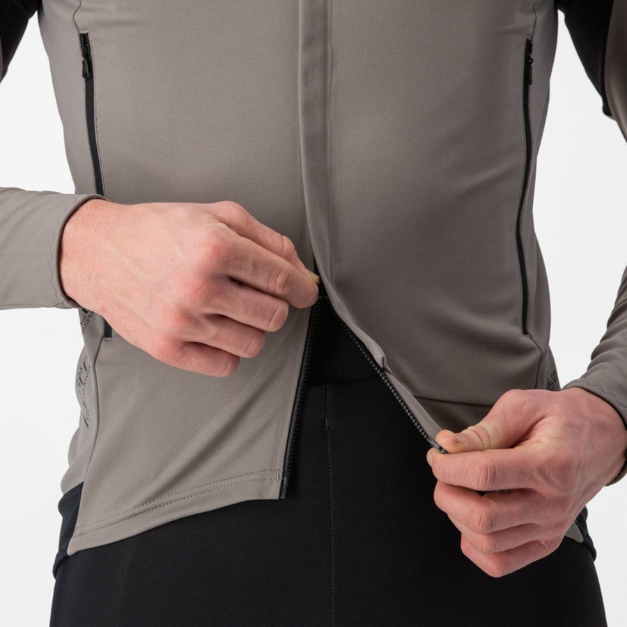 Castelli PERFETTO RoS 2 Men Jackets Grey / Khaki Grey | 0746HJDGY