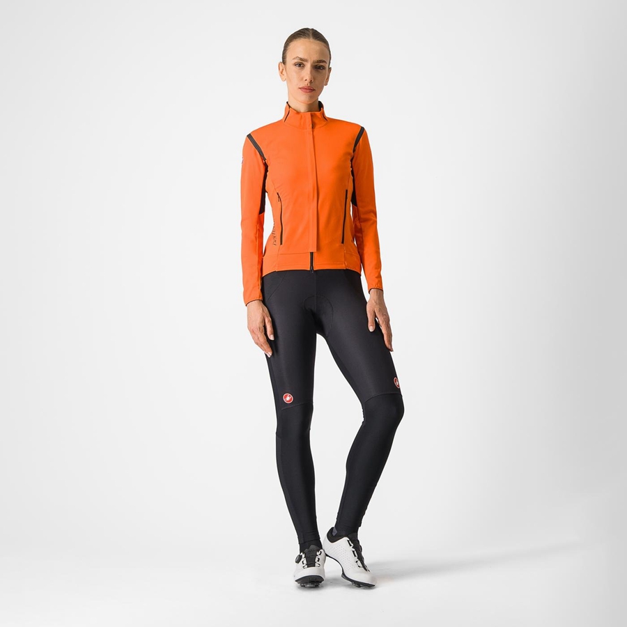 Castelli PERFETTO RoS 2 W Women Jackets Red Orange / Black | 2836GFQLR