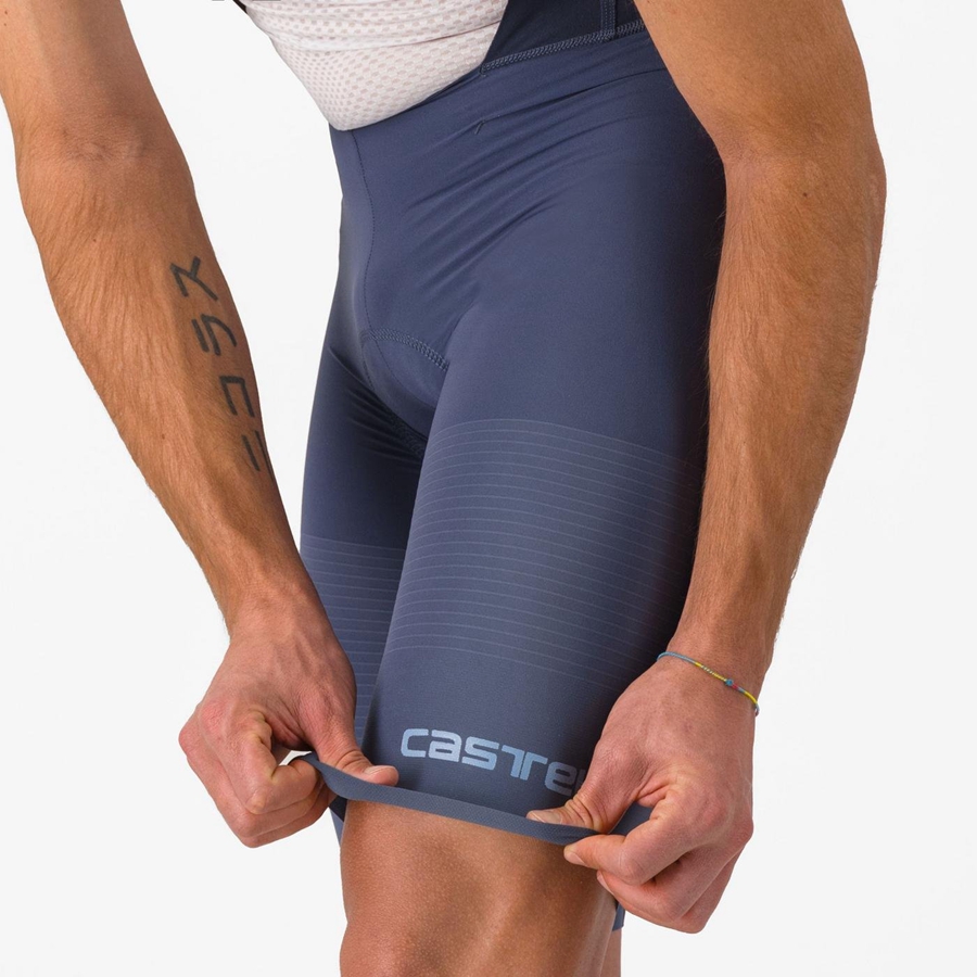 Castelli PREMIO Men Bib Shorts Blue / Grey Blue | 4108ZXJFD