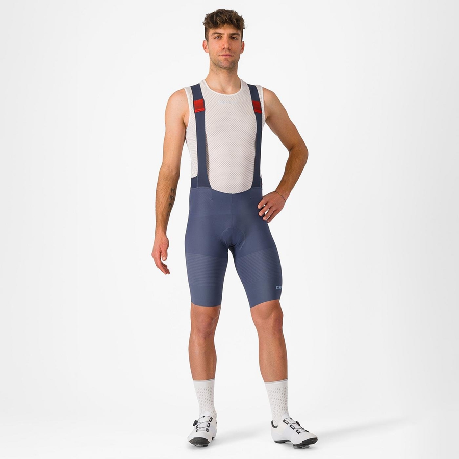 Castelli PREMIO Men Bib Shorts Blue / Grey Blue | 4108ZXJFD