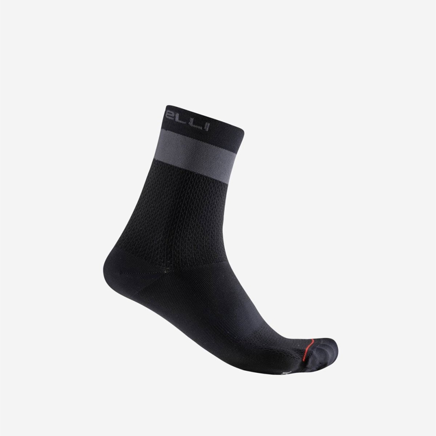 Castelli PROLOGO LITE 15 Men Socks Black / Dark Grey | 6150UDAGP