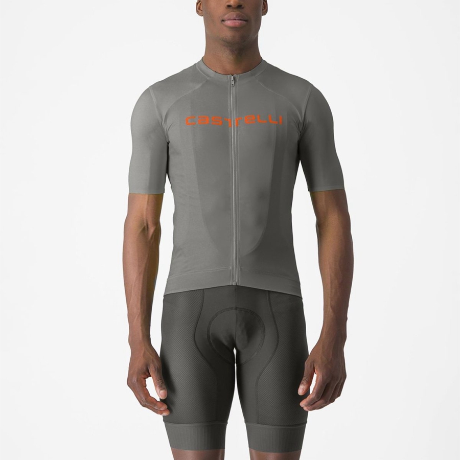 Castelli PROLOGO LITE Men Jersey Grey / Orange | 7865RQFOP