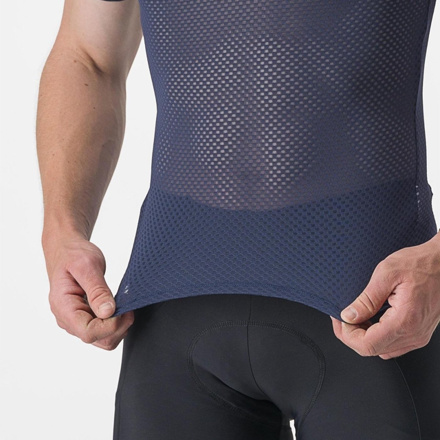 Castelli PRO MESH 2.0 SHORT SLEEVE Men Base Layer Blue | 5918PAGMK