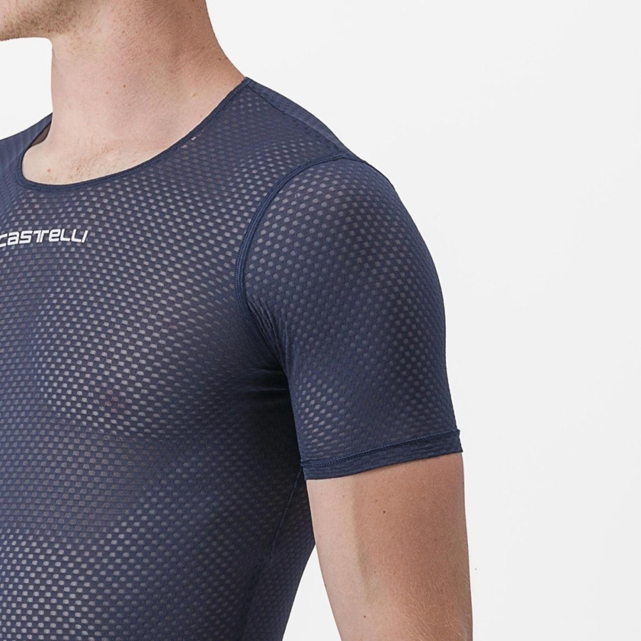 Castelli PRO MESH 2.0 SHORT SLEEVE Men Base Layer Blue | 5918PAGMK