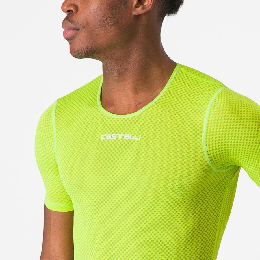 Castelli PRO MESH 2.0 SHORT SLEEVE Men Base Layer Light Green | 1978QDFZP