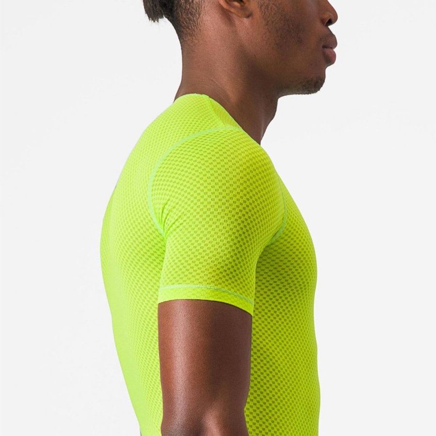 Castelli PRO MESH 2.0 SHORT SLEEVE Men Base Layer Light Green | 1978QDFZP