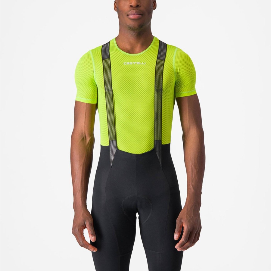 Castelli PRO MESH 2.0 SHORT SLEEVE Men Base Layer Light Green | 1978QDFZP