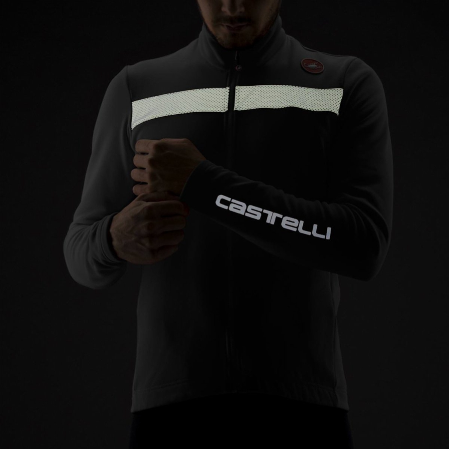 Castelli PURO 3 FZ Men Jersey Black / Silver | 6047IESZJ