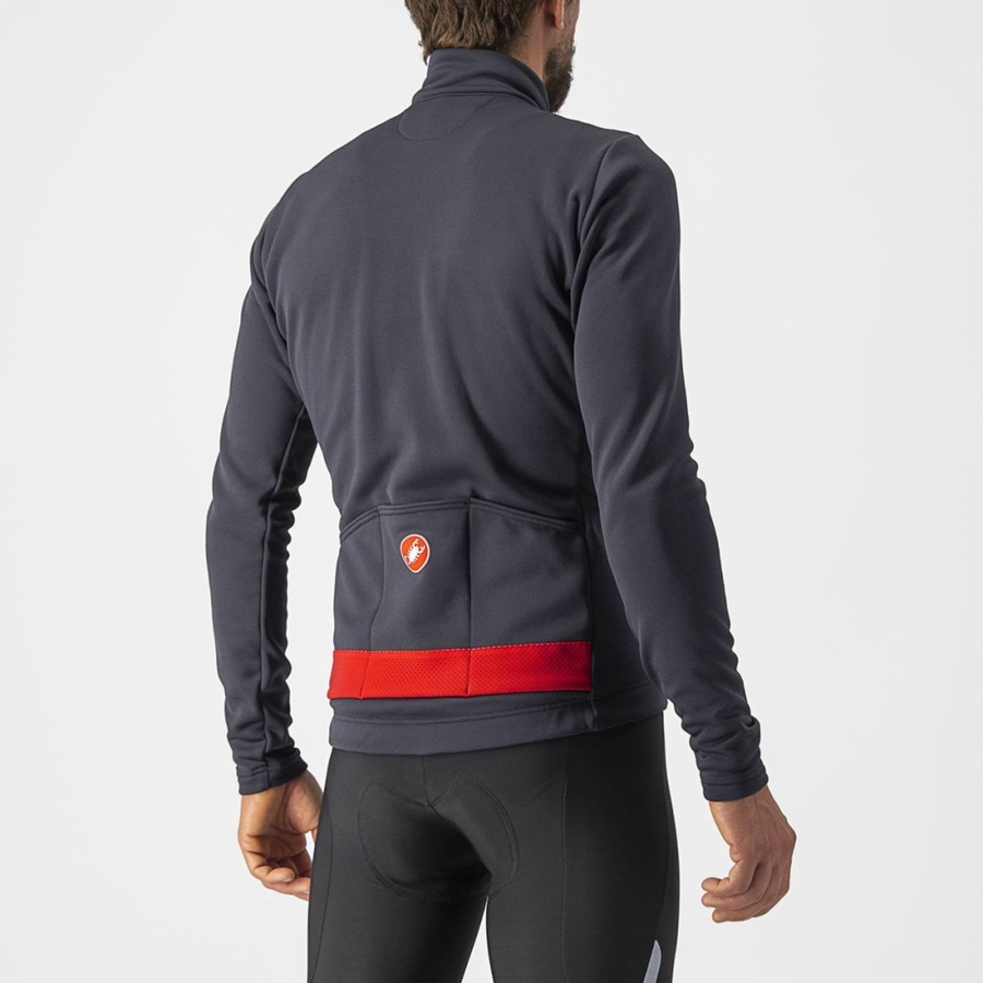 Castelli PURO 3 FZ Men Jersey Dark Grey / Red | 1328SALMK