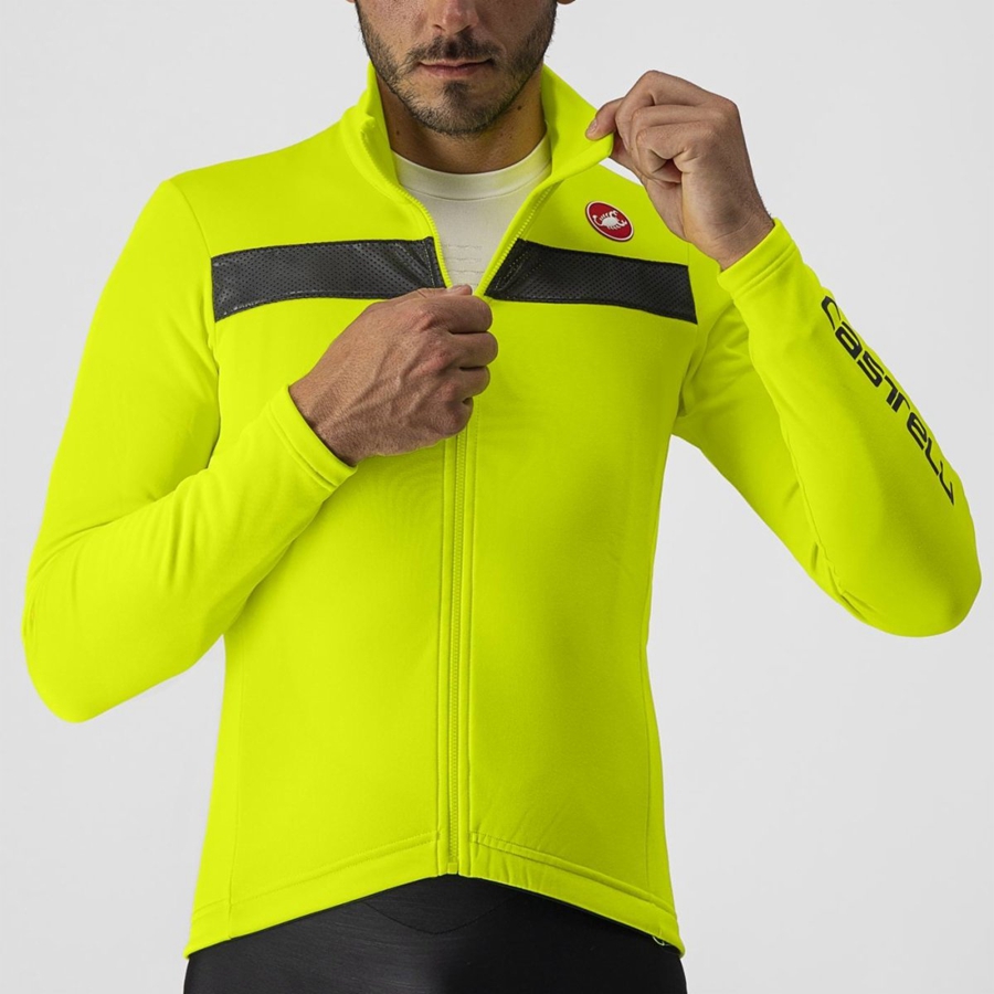 Castelli PURO 3 FZ Men Jersey Light Green / Silver | 2647SNWOG