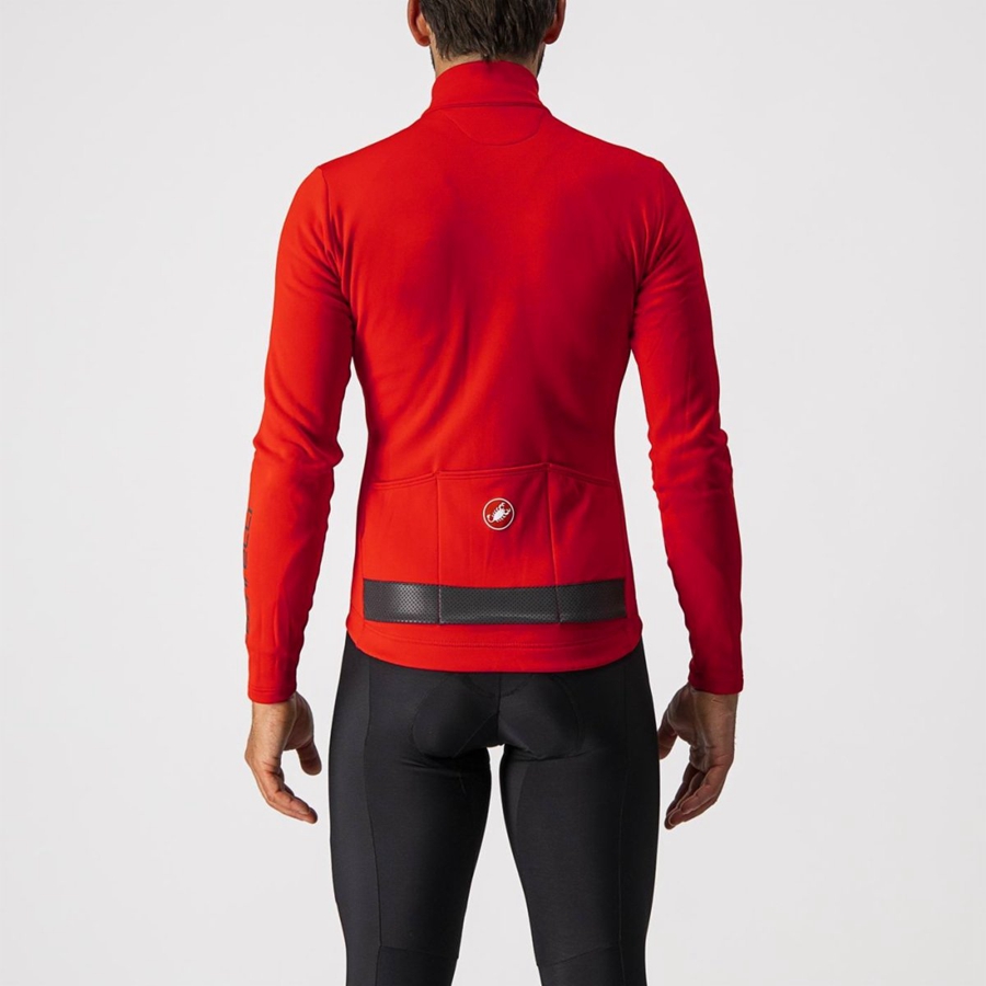 Castelli PURO 3 FZ Men Jersey Red / Black | 4651RYUEQ