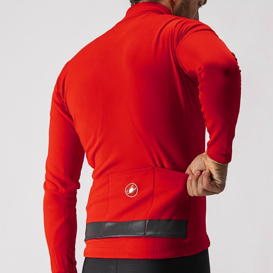 Castelli PURO 3 FZ Men Jersey Red / Black | 4651RYUEQ