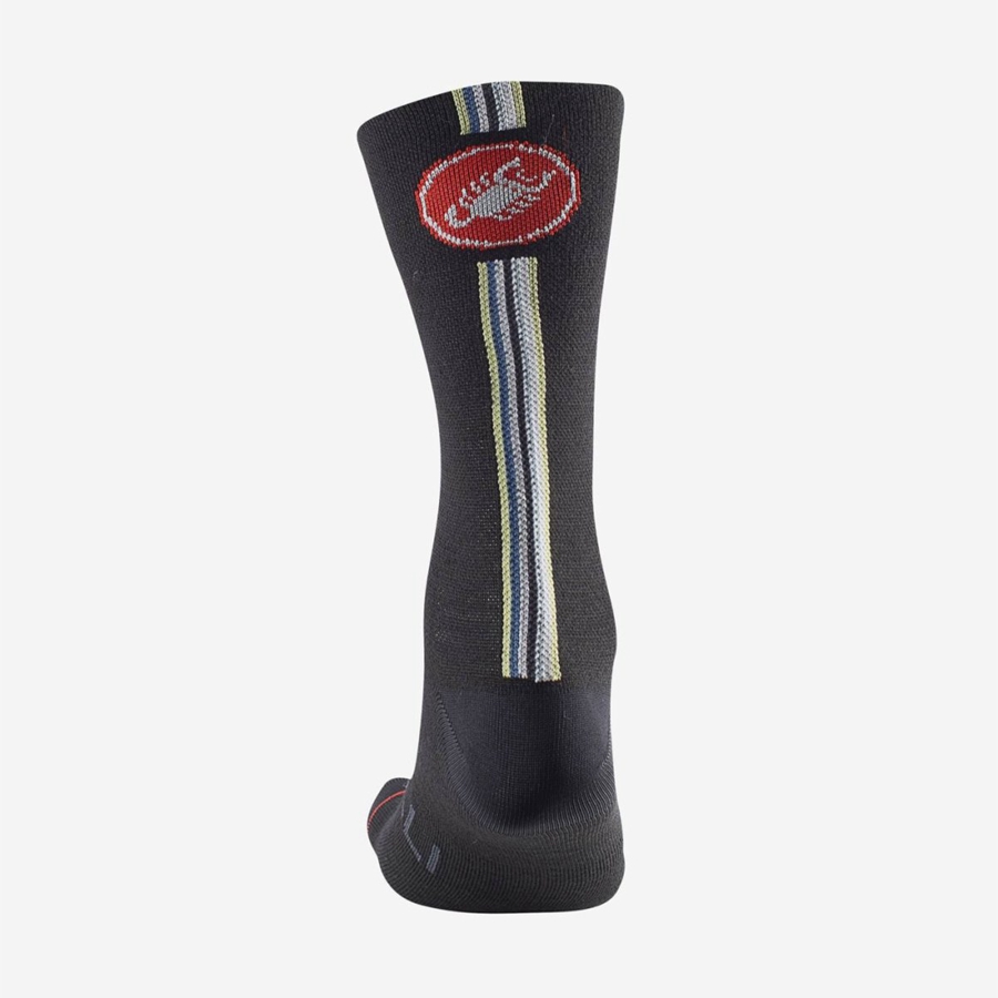 Castelli RACING STRIPE 18 Men Socks Black | 4197CKQGO