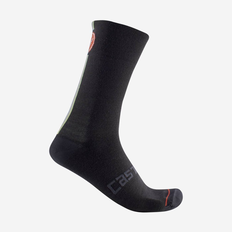 Castelli RACING STRIPE 18 Men Socks Black | 4197CKQGO