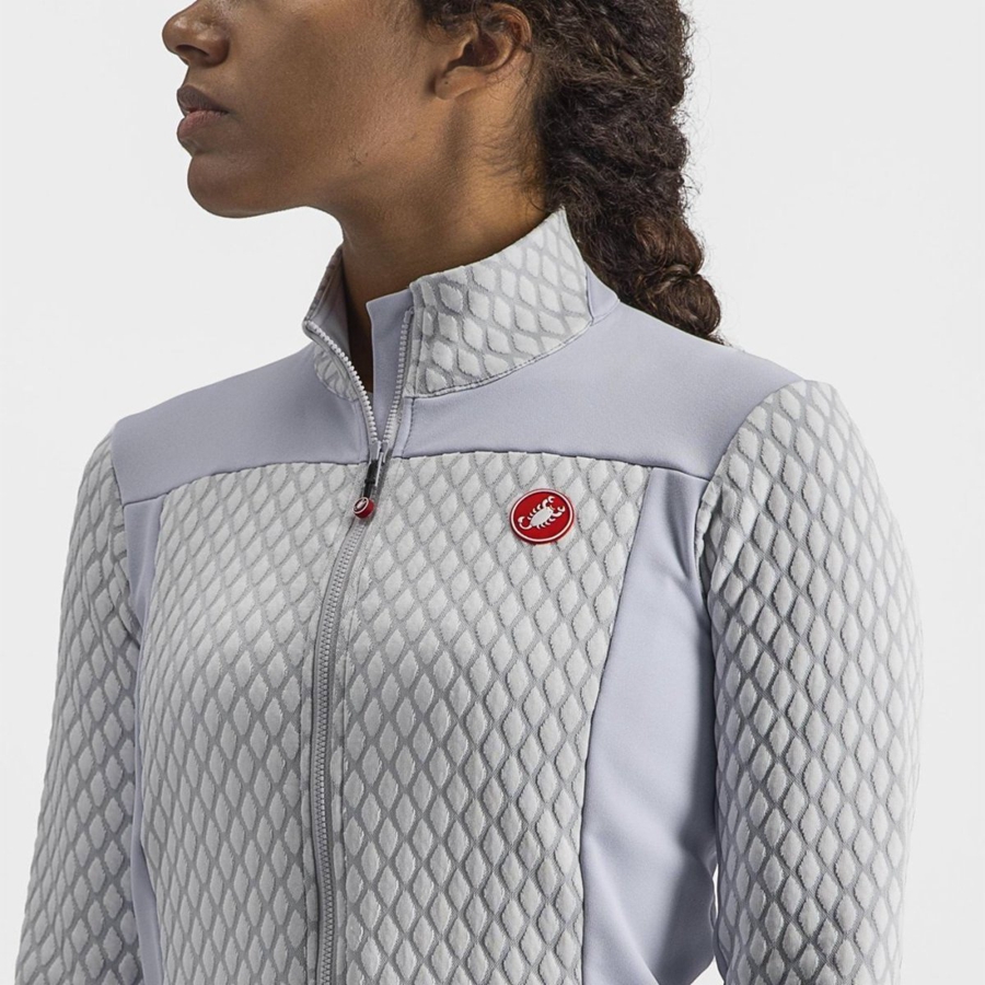 Castelli SFIDA 2 FZ Women Jersey Silver Grey / White | 1756WKXCG